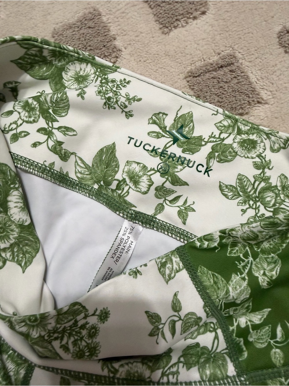 Tuckernuck Green Floral Compression Biker Shorts - Picture 5 of 5